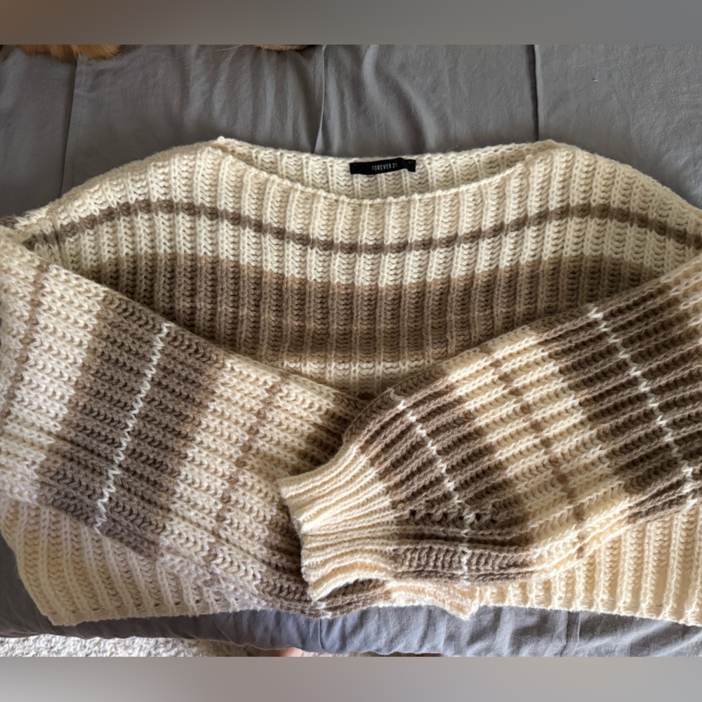 Cropped Knit Oversized Sweater
